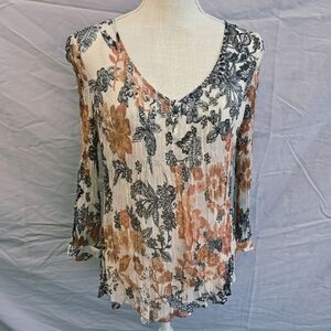 Lucky Brand Floral Blouse Women's Large
